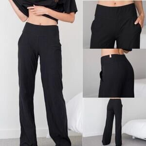 Lunya Cool Rise Pant Wide Leg Black